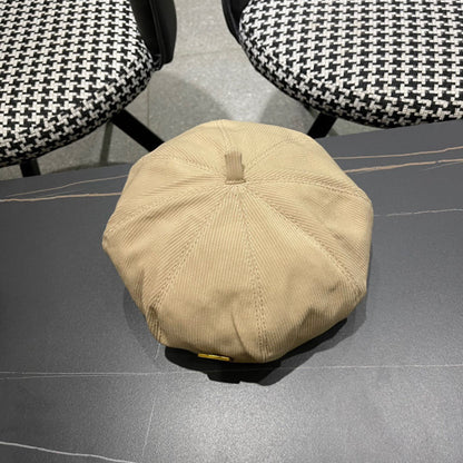 BERET HAT IN PEANUT BROWN CORDUROY 429843