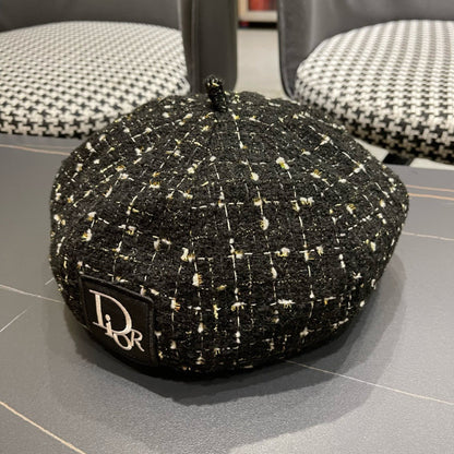 BERET HAT IN BLACK TWEED 434680