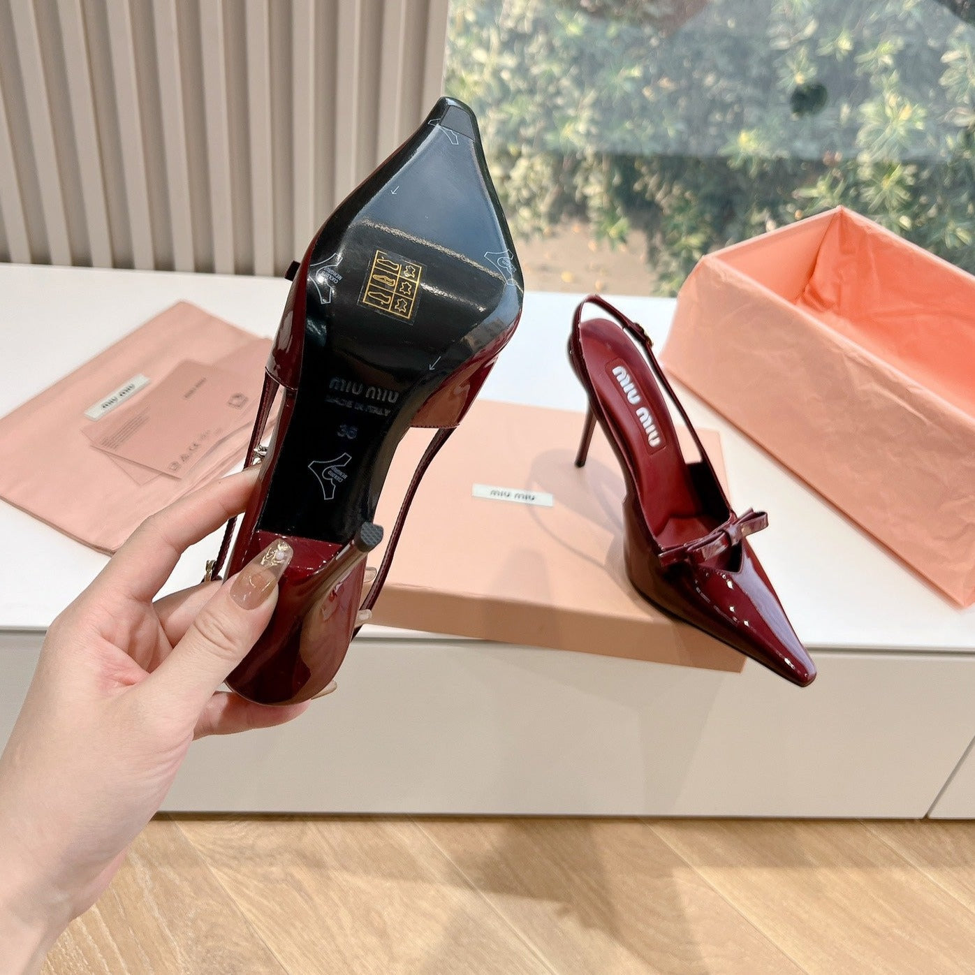 Slingback Ruby Imported Patent Leather