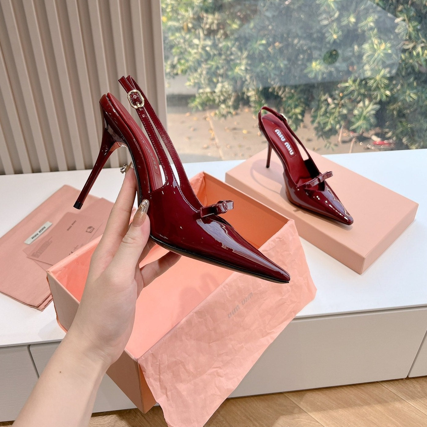 Slingback Ruby Imported Patent Leather