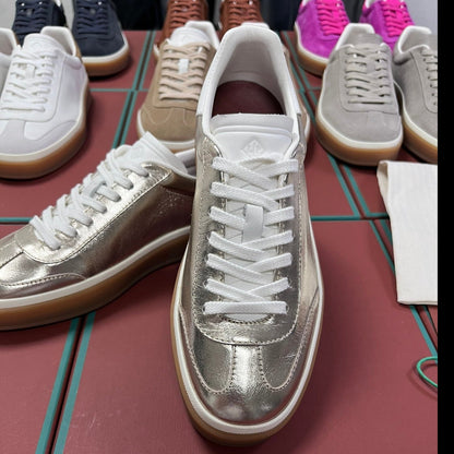 LP TENNIS WALK SNEAKERS SILVER CALFSKIN