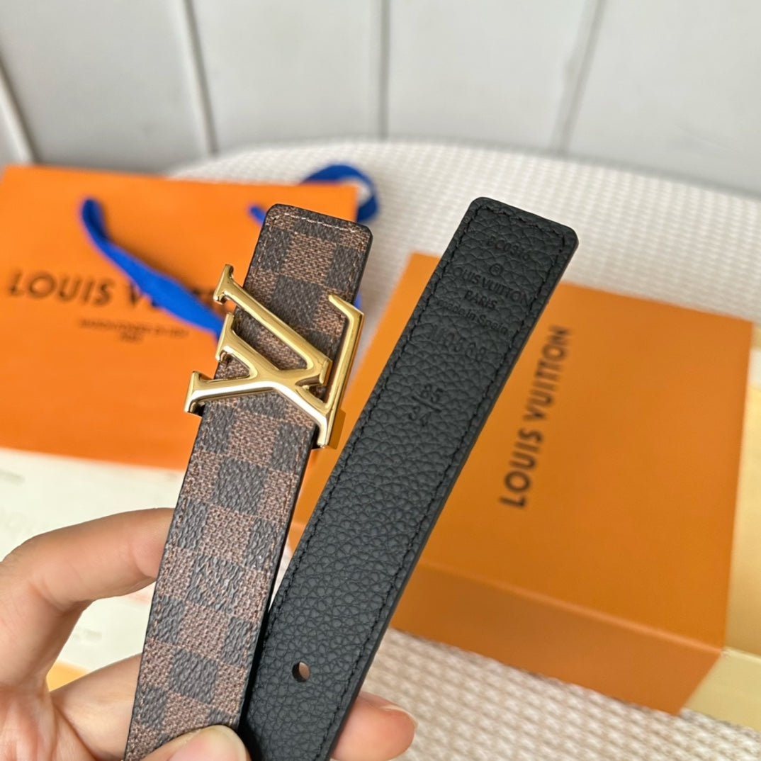 LV ICONIC 25 MM IN BROWN DAMIER CALFSKIN GOLD HARDWARE