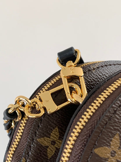ALMA BE BAG 27 IN BROWN MONOGRAM CANVAS AND COWHIDE