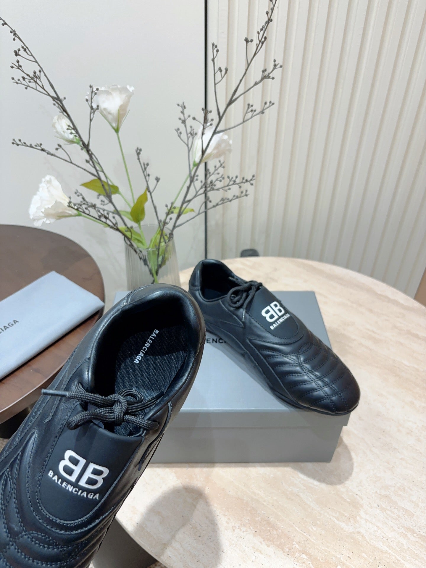 SOCCER SNEAKER IN BLACK QUILTED LAMBSKIN