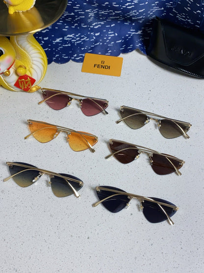 SKY RIMLESS TRIANGLE FRAME SUNGLASSES 566724 IN METAL