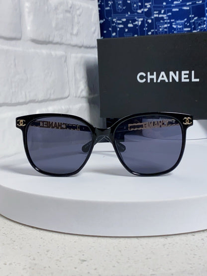 SQUARE SUNGLASSES 632033 IN BLACK ACETATE BLACK LENSES