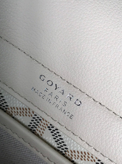 ROUETTE SOUPLE BAG 30 IN WHITE GOYARDINE CANVAS AND CALFSKIN