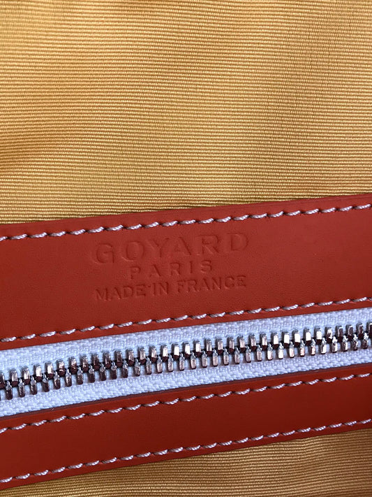 BOSTON 50 BAG IN ORANGE GOYARDINE CANVAS AND CALFSKIN TRIM