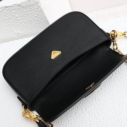 MINI FLAP BAG 20 IN BLACK SAFFIANO LEATHER GOLD HARDWARE
