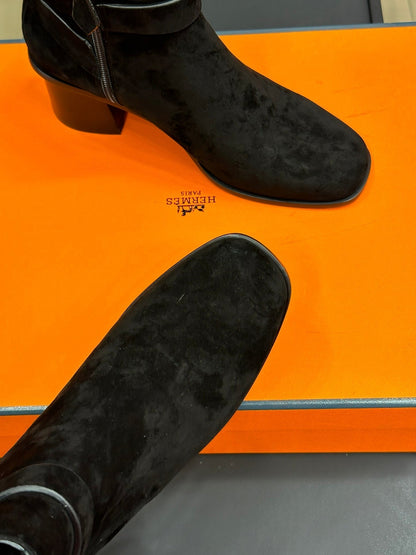 JILL 60 ANKLE BOOT IN BLACK SUEDE