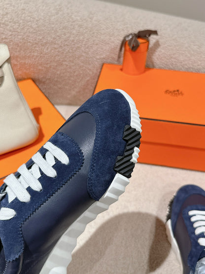 MAINLAND SNEAKER IN NAVY BLUE SUEDE AND CALFSKIN 959296