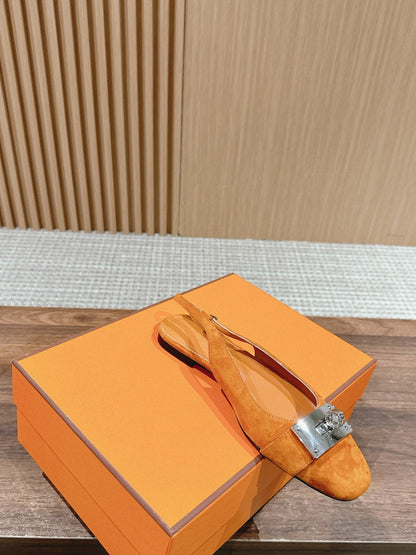 Innocente Slingback Suede Goatskin Orange