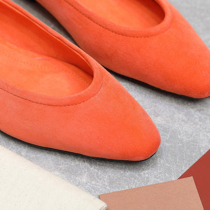 CLASSIC BALLET SHOES IN ORANGE SUEDUE
