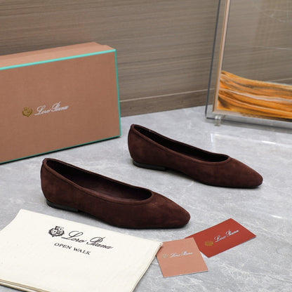 CLASSIC BALLET SHOES IN BROWN SUEDUE