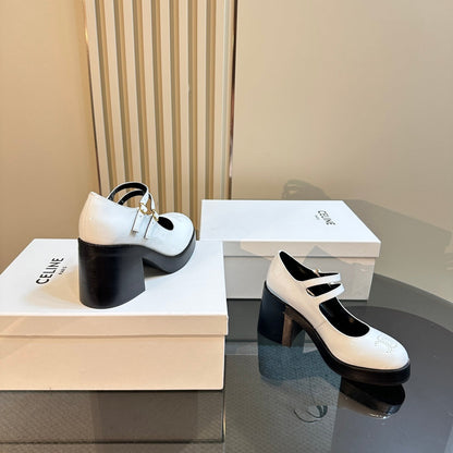 TESS BABIES IN WHITE PATENT CALFSKIN