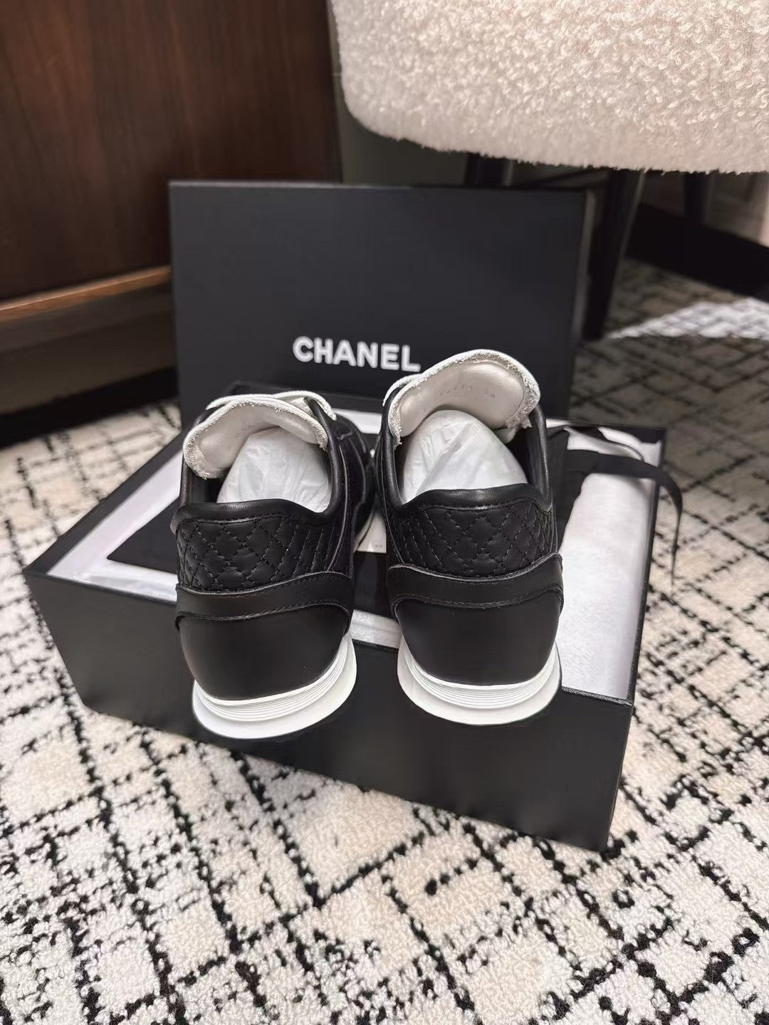 TRAINERS SNEAKER IN BLACK CALFSKIN AND SUEDE