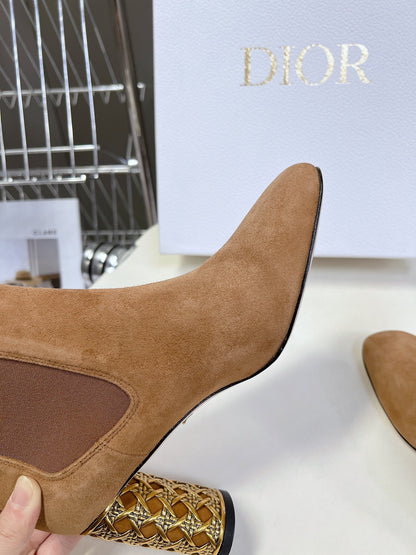 ICON HEELED ANKLE BOOT CIDER BROWN SUEDE 8 CM