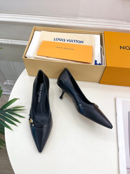 6AM HIGH PUMP 5 CM IN BLACK CALFSKIN