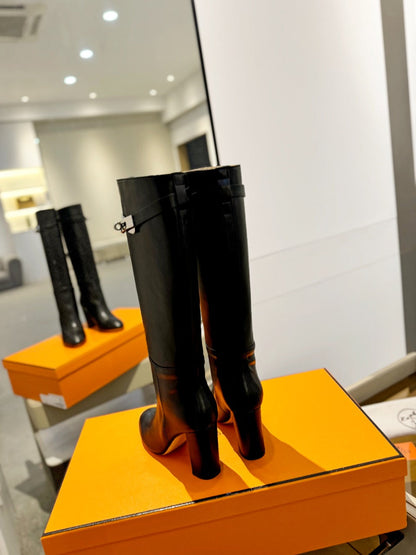 STORY BOOT 85MM IN BLACK CALFSKIN